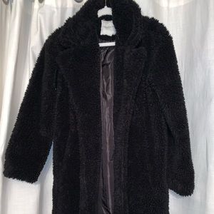 American Eagle Outfitters Black Teddy Coat